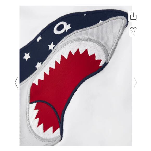 NWT Gymboree Boys White, Red & Navy Embroidered Shark Rashguard -SIZE 3T - Picture 4 of 8